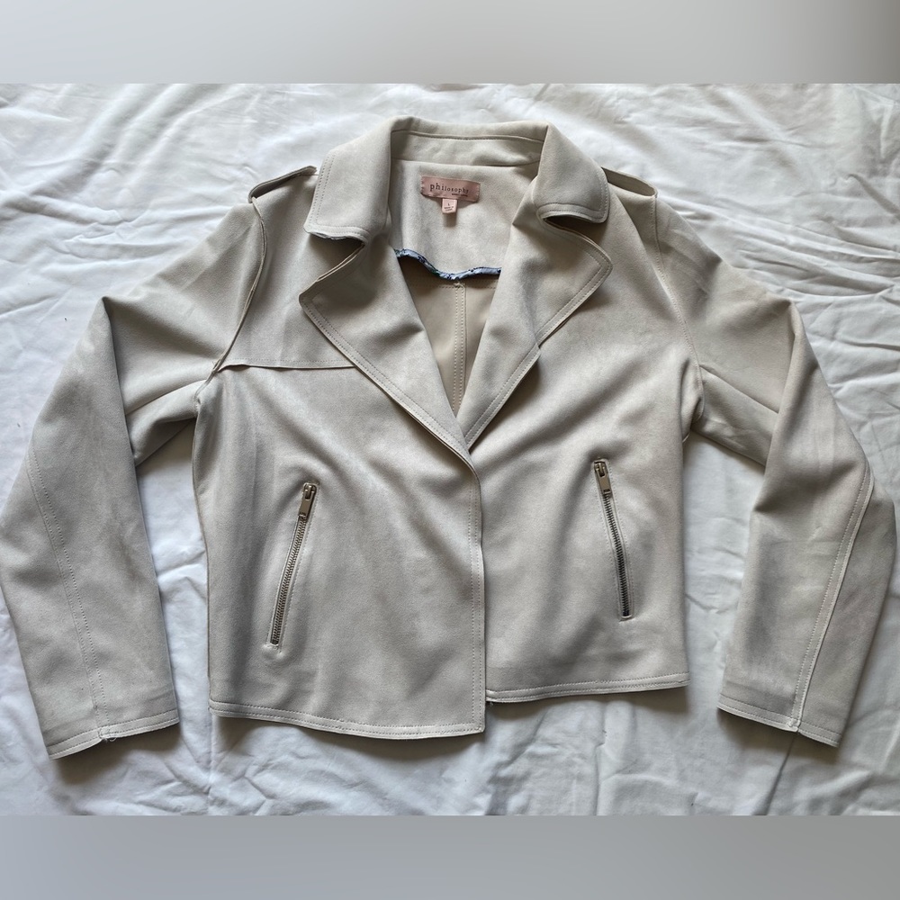 Philosophy Beige Faux Leather Jacket